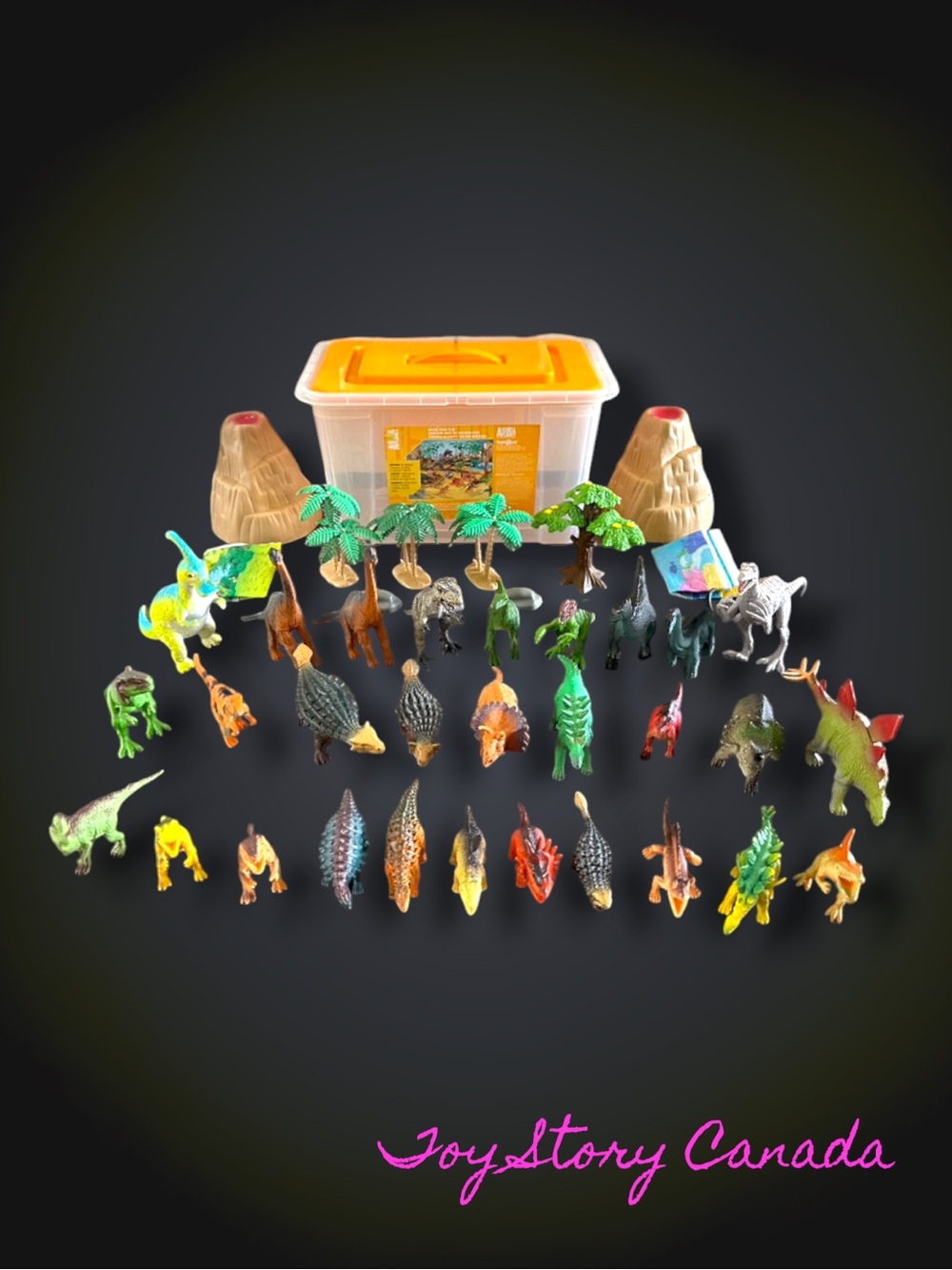 Animal Planet Dinosaur & Reptile Toy Playset with Storage - Orange Lid, LOT #2
